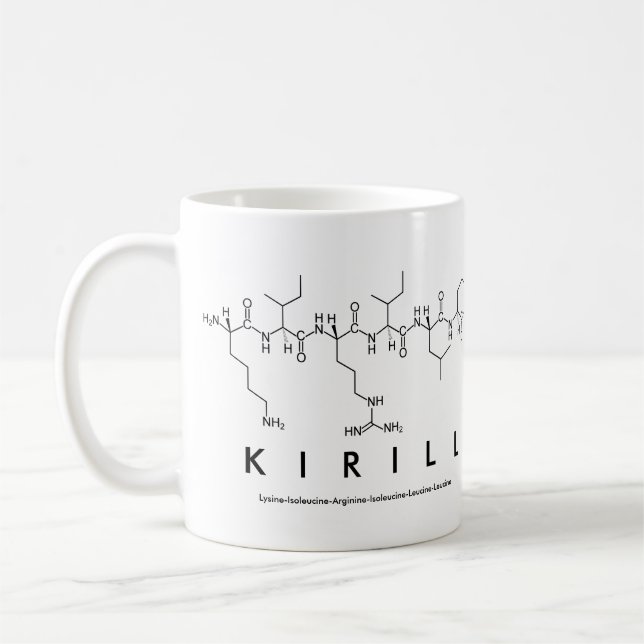 Mug du nom du peptide Kirill (Gauche)