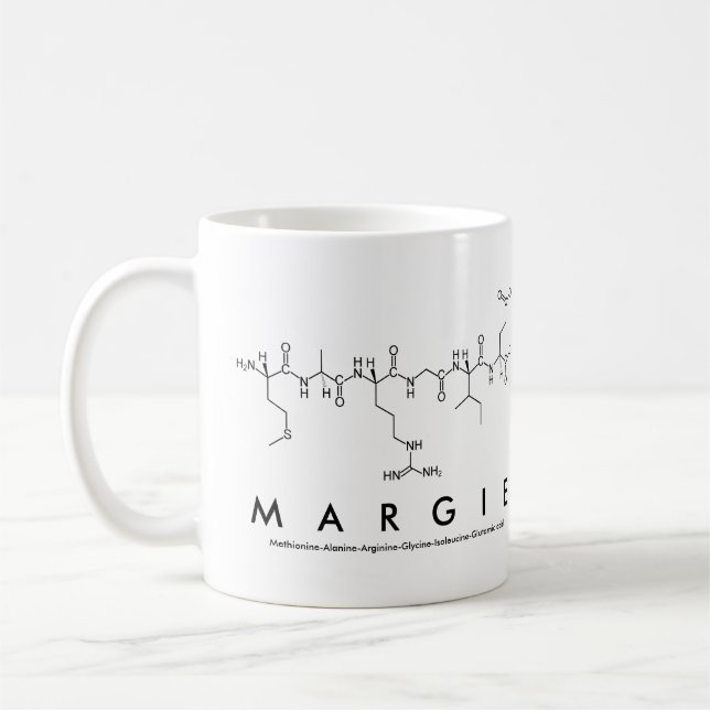 Mug du nom du peptide Margie (Gauche)