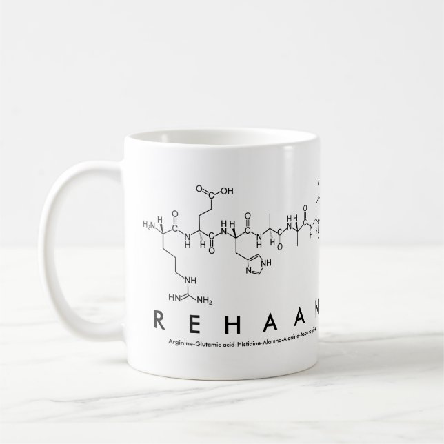 Mug du nom du peptide Rehaan (Gauche)