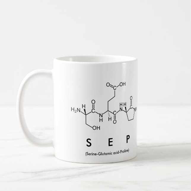 Mug du nom du peptide Sep (Gauche)