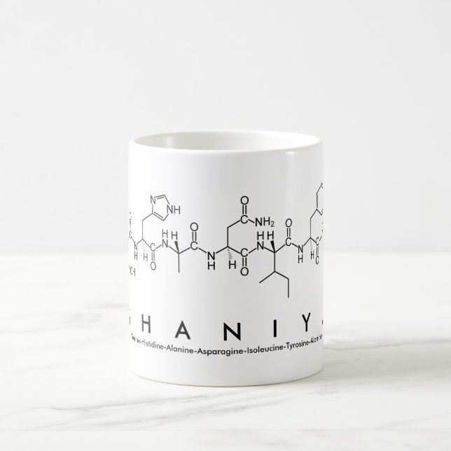 Mug du nom du peptide Shaniya (Centre)