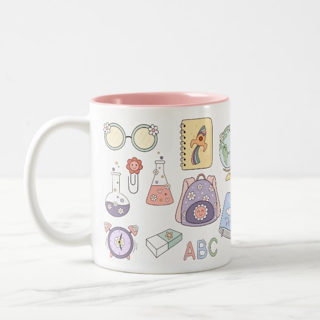 Mug du premier jour d'école – Icônes de classe mig (Gauche)