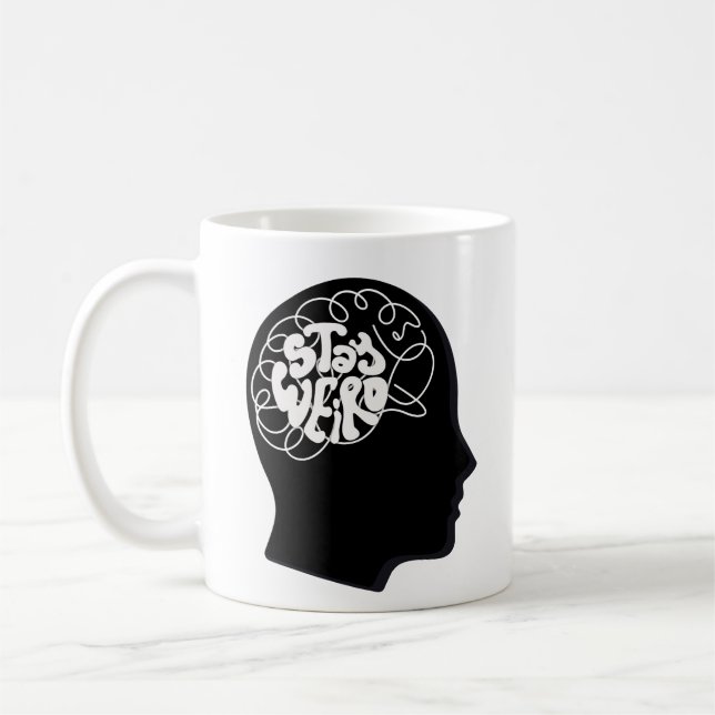 Mug Dual-Sided "Stay Weird" Concept Brain Swirl Coffee (Gauche)