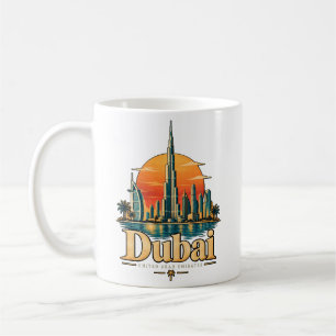Mug Dubai UAE Voyage Art Monument Historique Vintage