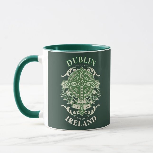 Mug Dublin Irlande Croix Celtique Irlandaise (Gauche)