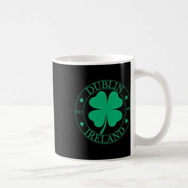 Mug Dublin Irlande Est 988 Feuille de Trèfle Shamrock  (Droite)