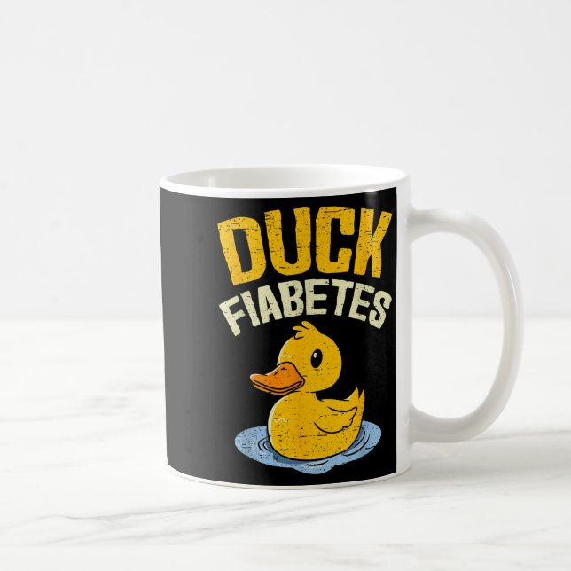 Mug Duck Fiabetes Drôle Canard Diabète Sensibilisation (Droite)