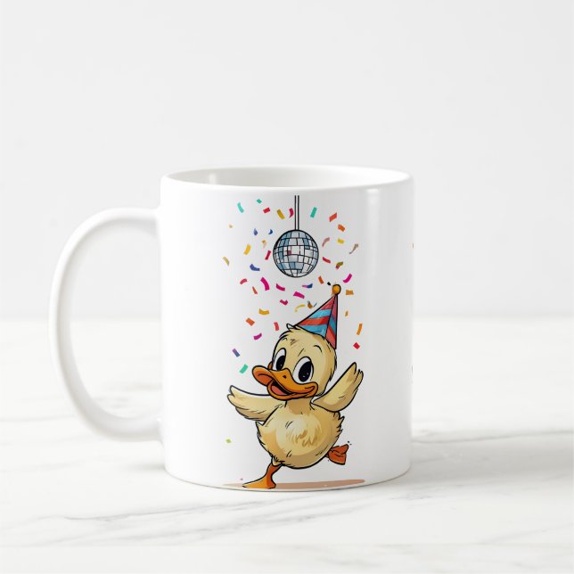 Mug Duckkking Dancing Under Disco Ball with Confetti (Gauche)
