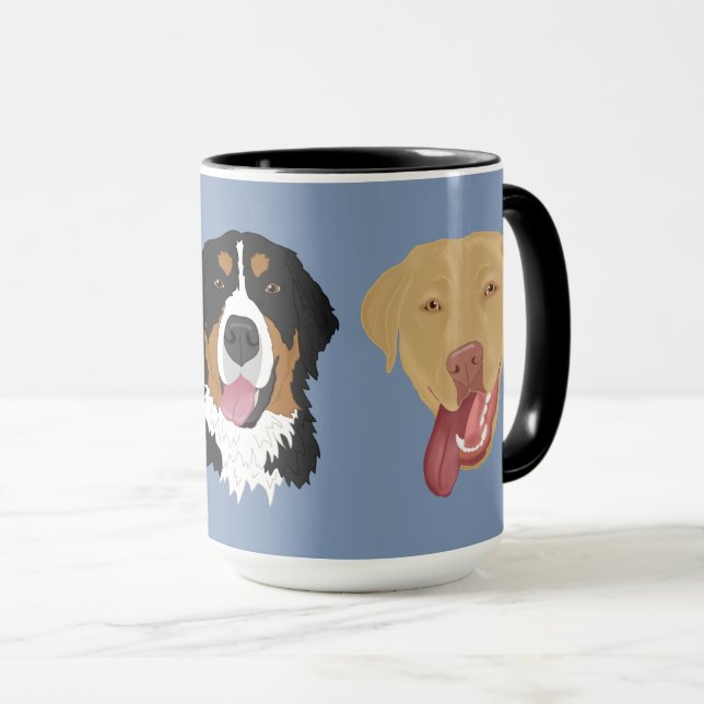 Mug Dudley Labrador Et Bernese Mountain Dog  (Devant droit)