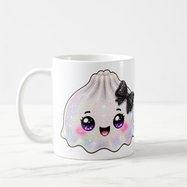 Mug Dumpling fantôme blanc Squishy Halloween noir  (Gauche)