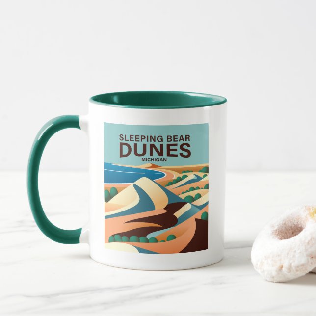 Mug Dunes de l'ours dormant Michigan (Avec donut)