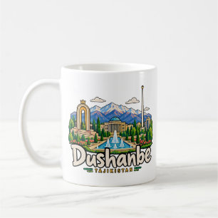 Mug Dushanbe Tadjikistan Dessin Main Art Monument Voya
