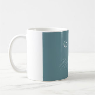 Mug Dusky green cat pattern