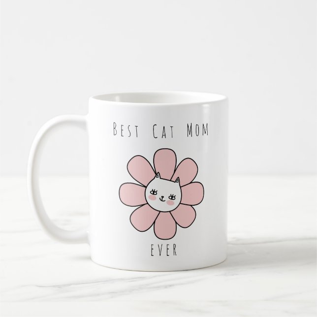 Mug Dusty Rose Meilleur Chat Maman Jamais. Daisy Cat C (Gauche)