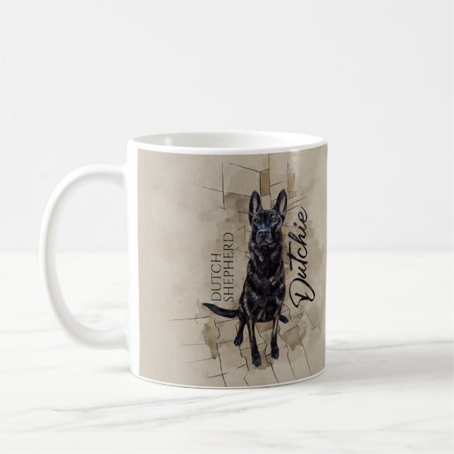 Mug Dutch Shepherd - Illustration utchie (Gauche)