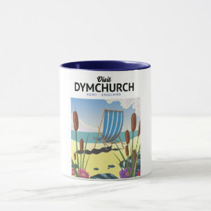 Mug Dymchurch Kent affiche de voyage en bord de mer