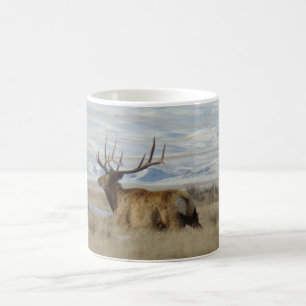Mug E22 Bull Elk Snowy Hills