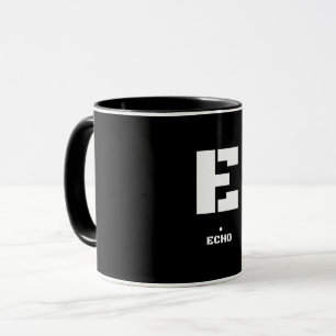 Mug E (Écho) Code alphabétique et morse de l'OTAN