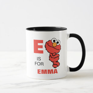 Mug E est pour Elmo Ajouter Votre Nom