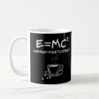 E=MC2 Funny Science Café Énergie Lait Café