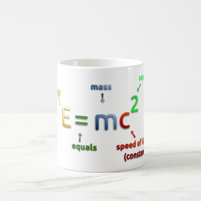 Mug E = MC^2. E égale MC carré (Centre)