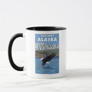 Mug Eagle chauve plongeant - Skagway, Alaska