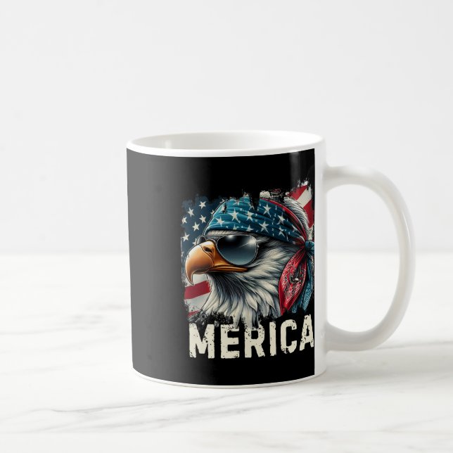 Mug Eagle Mullet Lunettes Merica 4 Juillet États-Unis  (Droite)