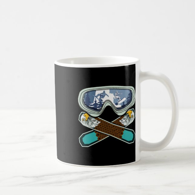Mug Eagle Snowboard Snowboard Goggets Retro Snowb (Droite)