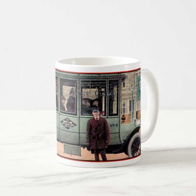 MUG EARLY 20TH CENTURY IMAGE W/STAMP COLLAGE (Devant droit)