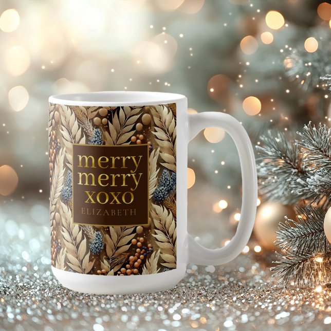 Mug Earth Tones Christmas Joyeux Motif#21 ID1009 (Créateur téléchargé)