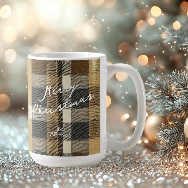 Mug Earth Tones Gold Christmas Motif#7 ID1009 (Créateur téléchargé)