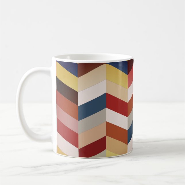 Mug Earthy Colorful Chevron Motif (Gauche)