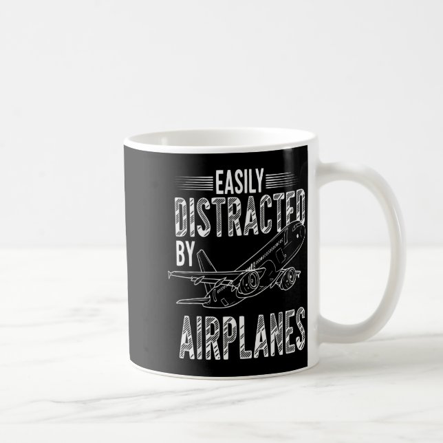 Mug Easily Distracted By Airplanes Funny Plane Lovers  (Droite)