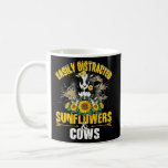 Mug Easily Distracted By Sunflowers And Cows Funny<br><div class="desc">Easily Distracted By Sunflowers And Cows Funny Farmer Venin. Parfait pour papa,  maman,  papa,  men,  women,  friend et family members on Thanksgiving Day,  Christmas Day,  Mothers Day,  Fathers Day,  4th of July,  1776 Independent Day,  Vétérans Day,  Halloween Day,  Patrick's Day</div>