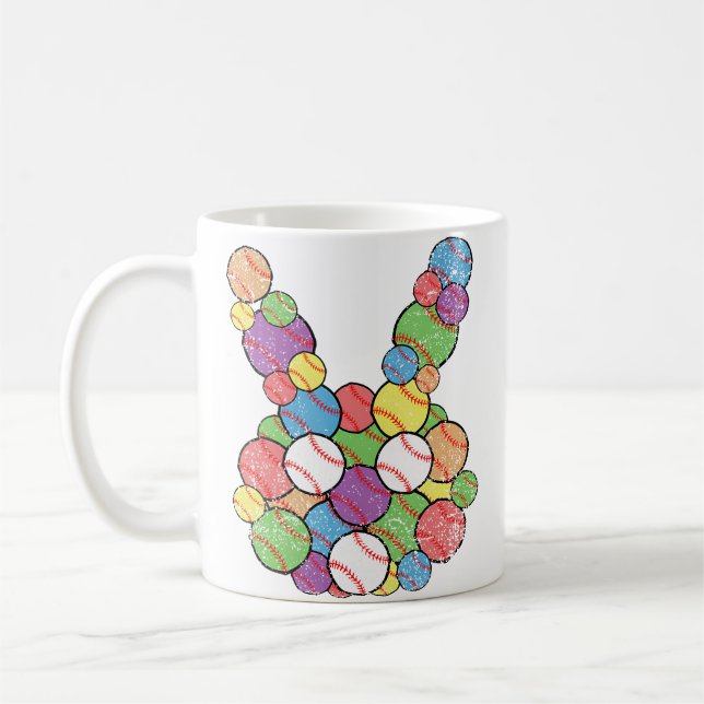 Mug Easter Baseball Lover Bunny Head Ball Egg Hunting  (Gauche)