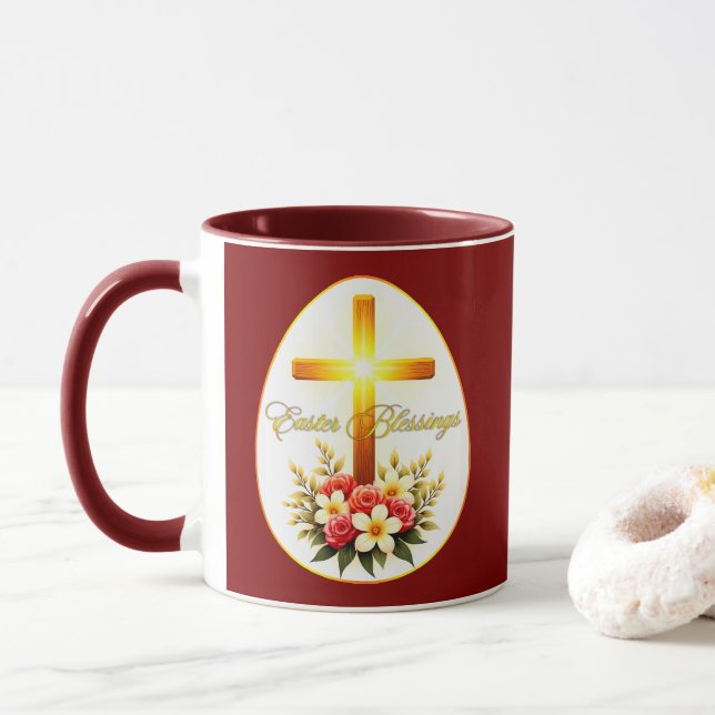 Mug Easter Blessings – Christian Faith Art - caneca (Avec donut)