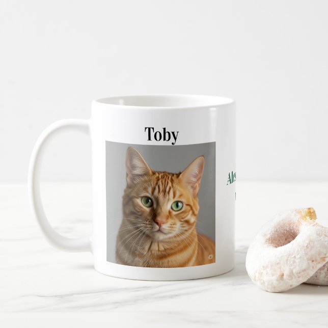 Mug Easy Customization Pet Photo Name Pet Lover gift (Avec donut)