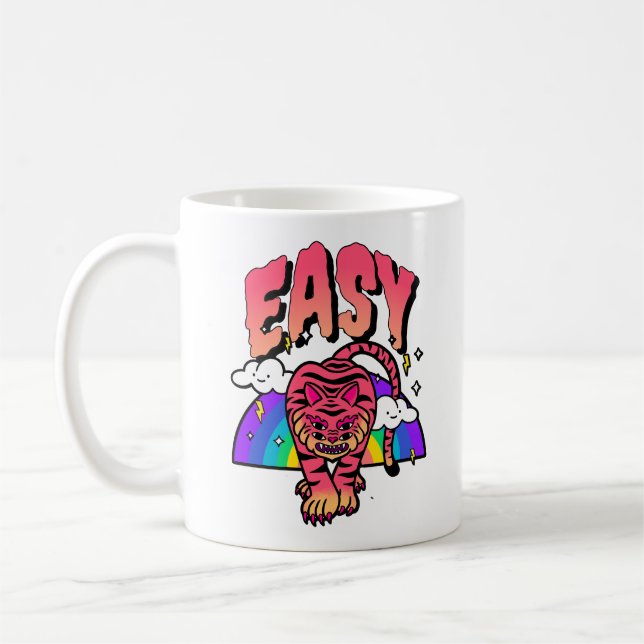 Mug EASY Tiger Classic – Rétro Arc-en-ciel Fier et (Gauche)