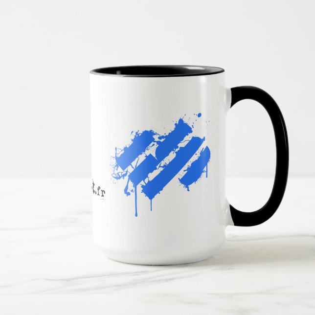 Mug Easysport Black coffee/Blue splatter (Droite)