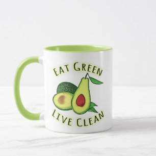 Mug Eat Green Live Clean - Journée mondiale de la Végé
