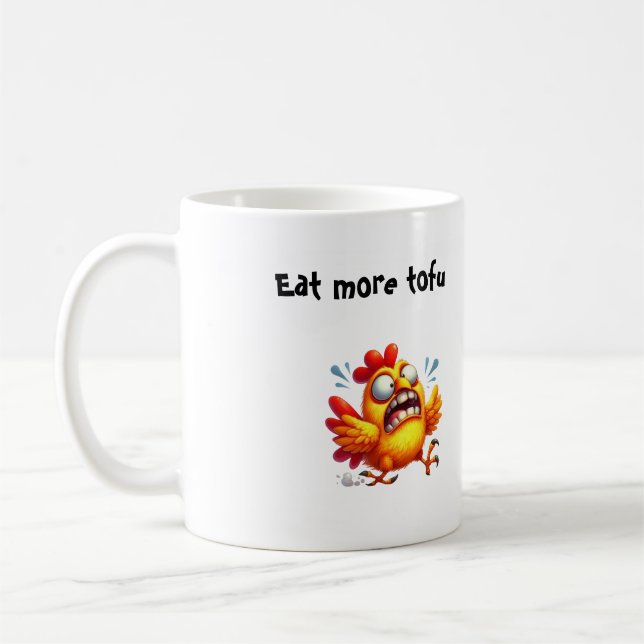 Mug Eat More Tofu with Panicked Funny Chicken (Gauche)
