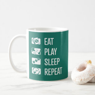 Mug Eat-Play-Sleep-Repeat Jeux de plateau White Art Mu