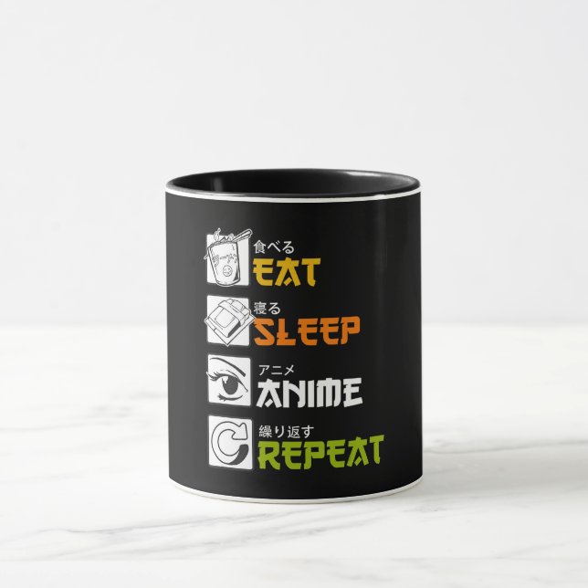 Mug Eat Sleep Anime Repeat Venin Idea Cosplayer (Centre)