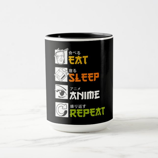 Mug Eat Sleep Anime Repeat Venin Idea Cosplayer (Centre)