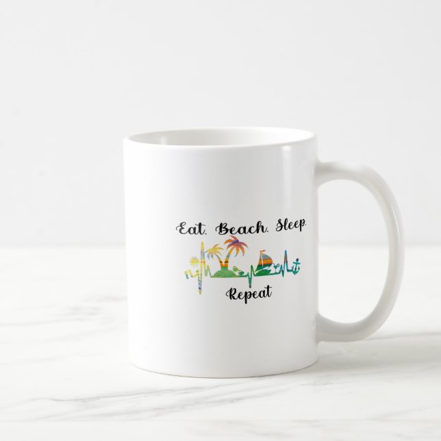 Mug Eat Sleep Beach Repeat Summer Tropical Vacation Be (Droite)