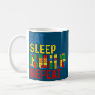 Mug Eat Sleep Build Répéter Building Bricks Master