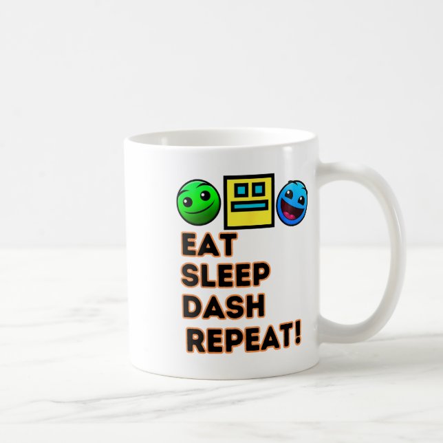 Mug Eat Sleep Dash Répéter Video Game Géométrie Vidéo  (Droite)