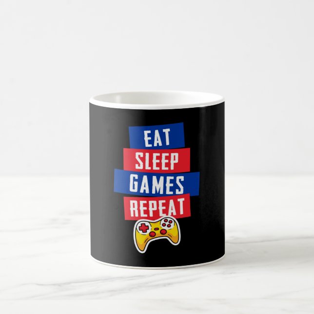 Mug Eat Sleep Games Répéter les jeux vidéo amusants (Centre)