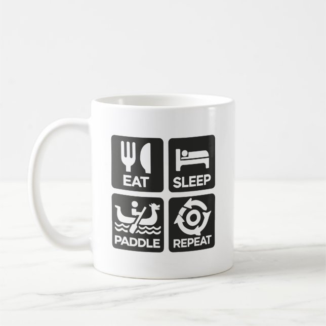 Mug Eat Sleep Paddle Repeat - Dragon Boat Racing (Gauche)