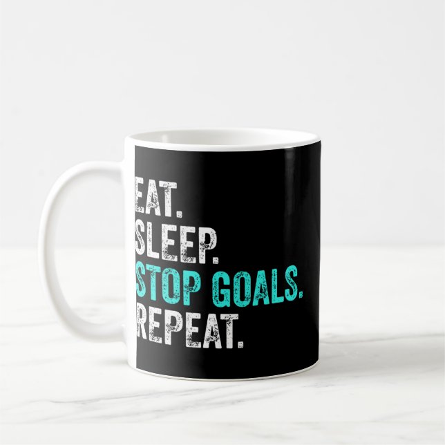 Mug Eat Sleep Stop Buts Répéter - Goalkeeper Cadeau (Gauche)